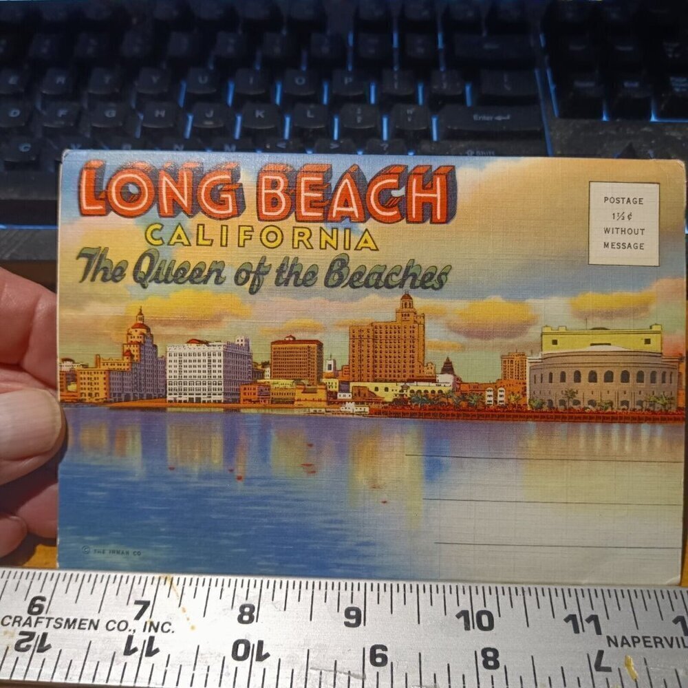 Vintage 30s Souvenir Folder Long Beach California Queen of the Beaches